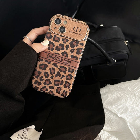 CD Brown Color Leather iPhone Case